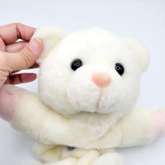 Vintage 1999 Snuggle Toy Cream and Pastel Pink Bear Plush Musical Crib Pull Toy - Picture 3 of 9